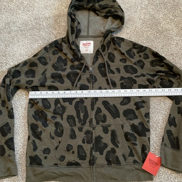 Mossimo XL Olive Green and Black Patterned Zip Up Sweatshirt (New with Tags) - Picture 3 of 7